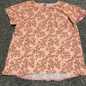 Loft Women’s Medium Pink and Brown Floral Top